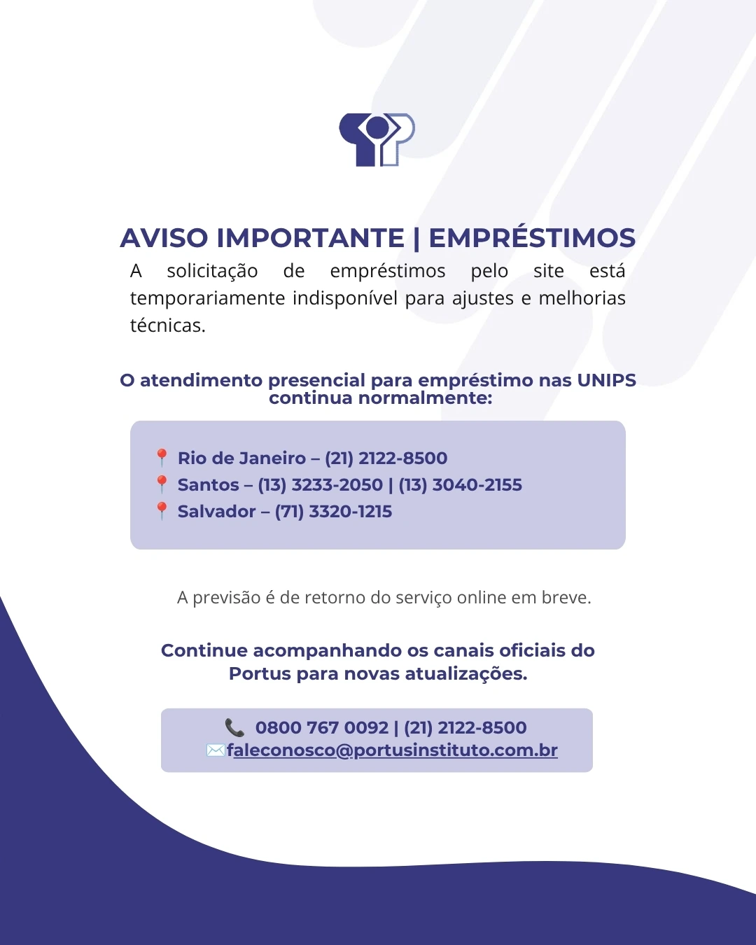 Aviso importante sobre empréstimos